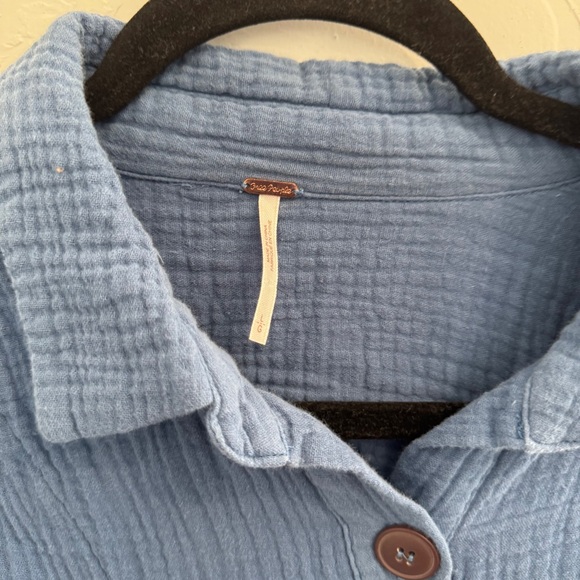 Free People Blue Sunseekers Tie Front Top - Picture 5 of 6